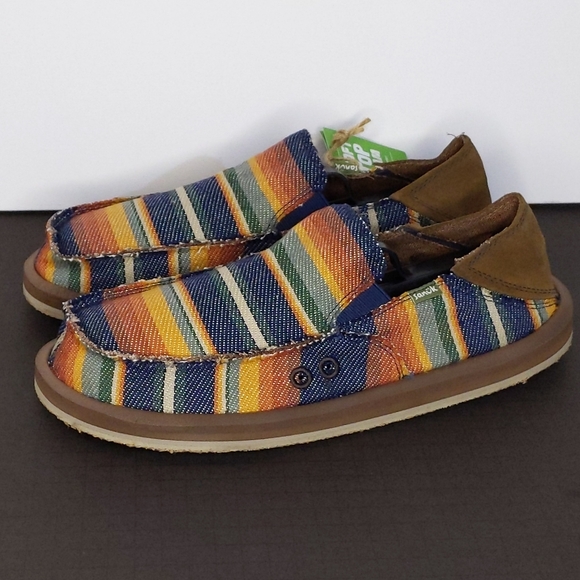 Sanuk Mens 10 Vagabond ST Donny Secret Stache Serape Blanket Stripe Suede Ltd Ed - Picture 1 of 8